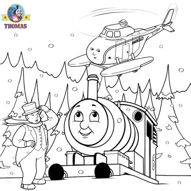  try Thomas the train free printable Christmas coloring pages for kids title=