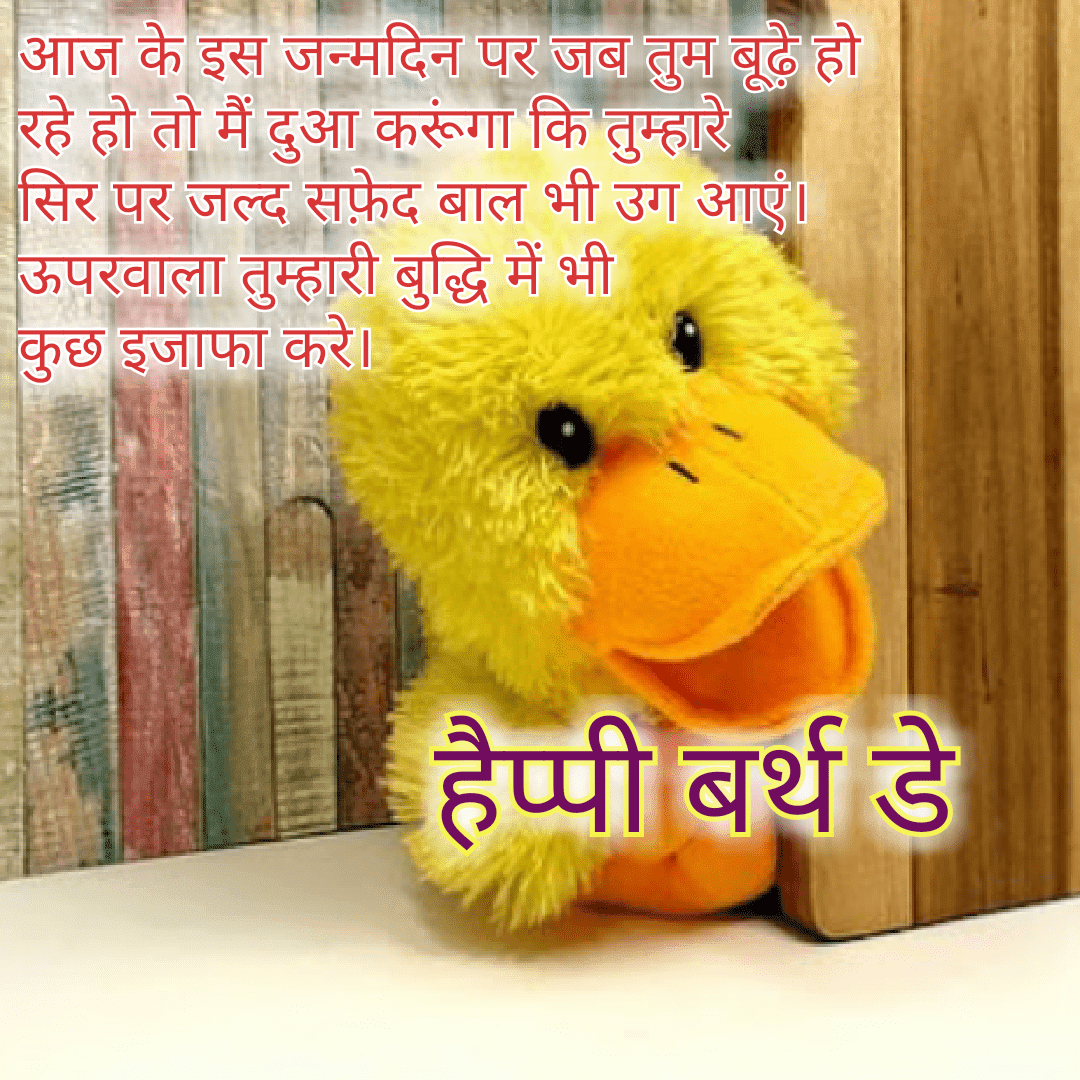 Funny Happy Birthday Wishes images in Hindi Love Shayari