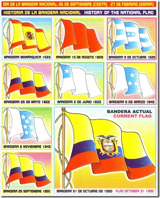 La bandera de Ecuador con los