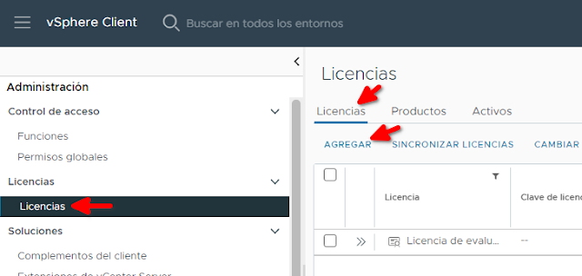 VMware: Virtual Center instalar licencia (VCSA)