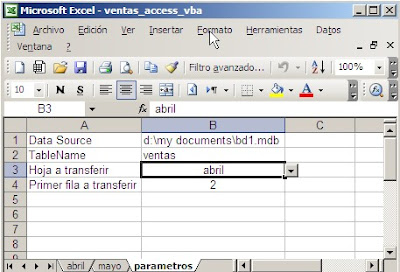 Transferir datos de Excel a Access