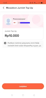 masukan nominal shopeepay di FLIP