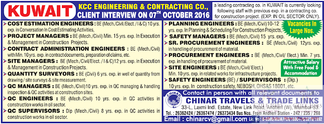 KCC Engineering Kuwait Large Jobs