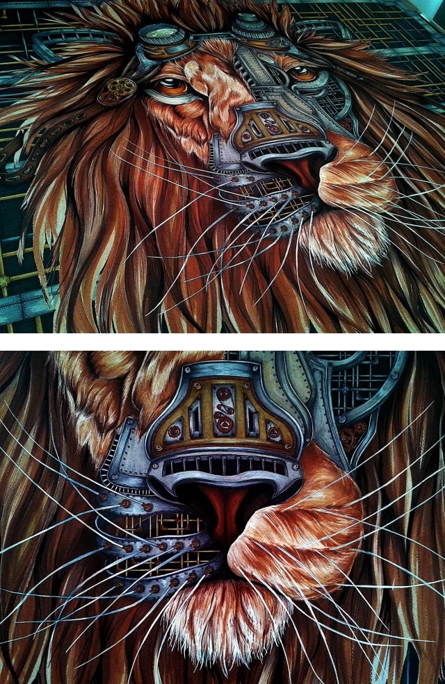 13 Gambar Lukisan Singa Urban Ini Sungguh Awesome 