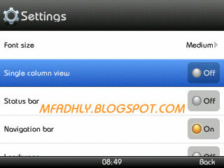 Opera Mini# Single Coloumn View (OFF)