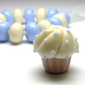 Lampwork Glass Cupcake Bead Set