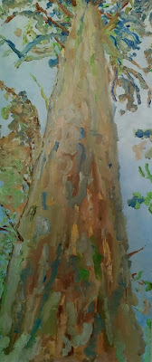 Pittore Malighetti Giovanni Michele painter "sequoia" 35x80 Oil on wood (04/31/2010)