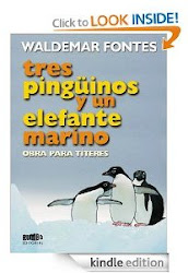 Tres pingüinos y un elefante marino