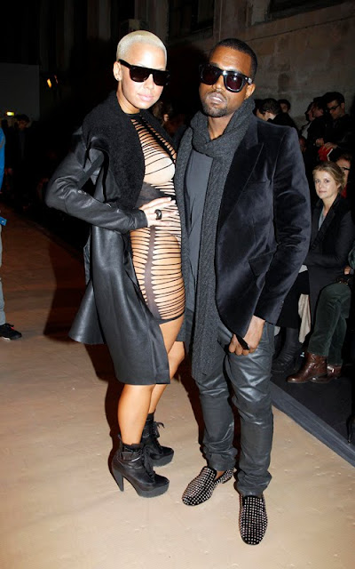 Kanye+Amber Rose+fashionweek Milan-fashionablyfly.blogspot.com