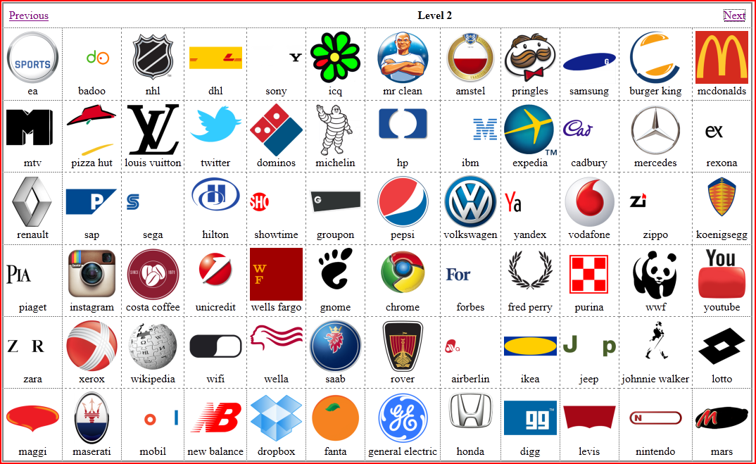 picture quiz logos level 1