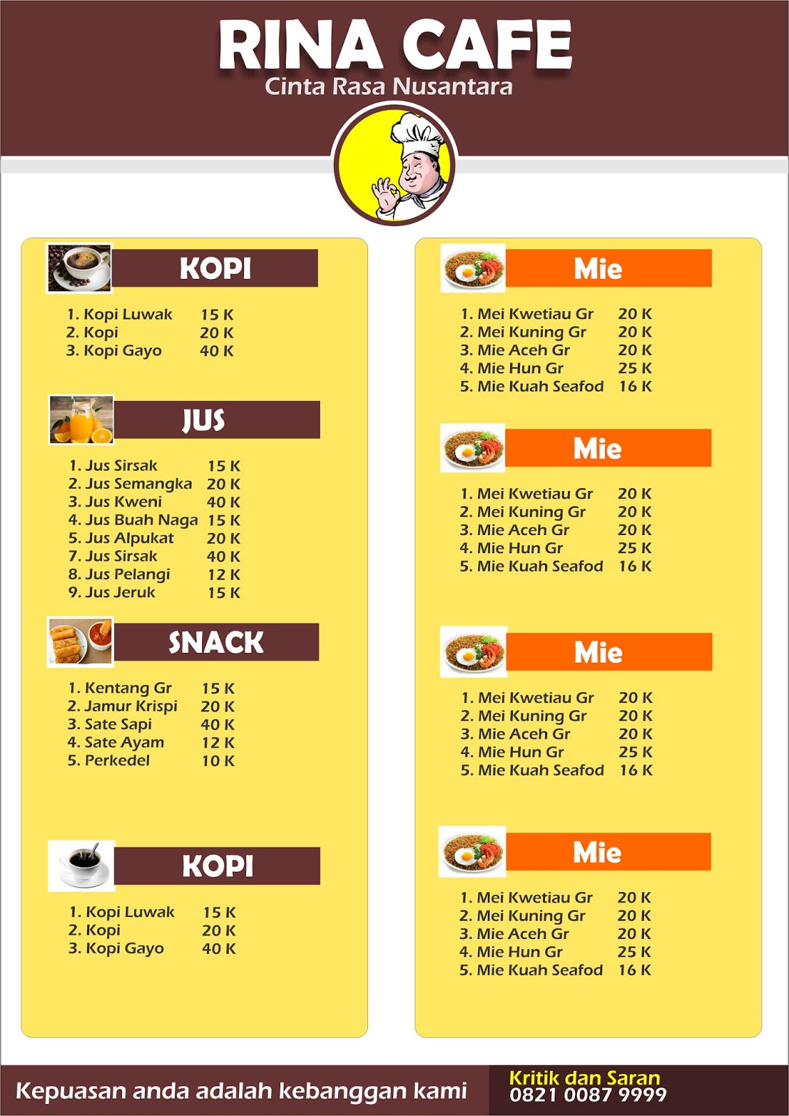 Download Desain  Daftar Menu  Cafe CDR  Free Go Like Trik