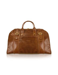  Chiarugi Handmade Brown Genuine Italian Leather Duffel Travel Bag