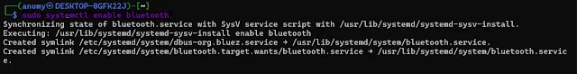 add bluetooth service in startup in kali linux