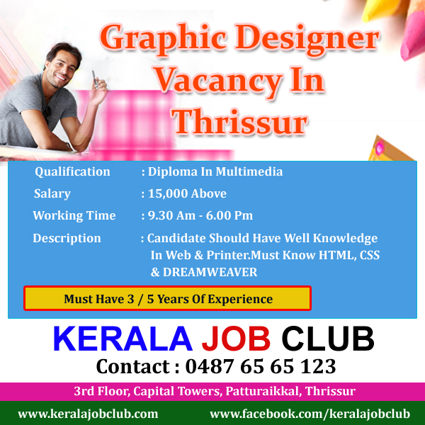 GRAPHIC DESIGNER VACANCY IN THRISSUR