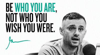 Share origin story struggles. Be who you are not who you wish you were. Gary Vaynerchuk