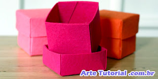 Como fazer caixas coloridas de feltro - Passo a passo