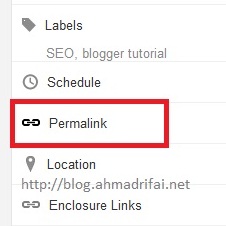 Cara Baru Optimasi SEO Post - Edit Permalink Blogger