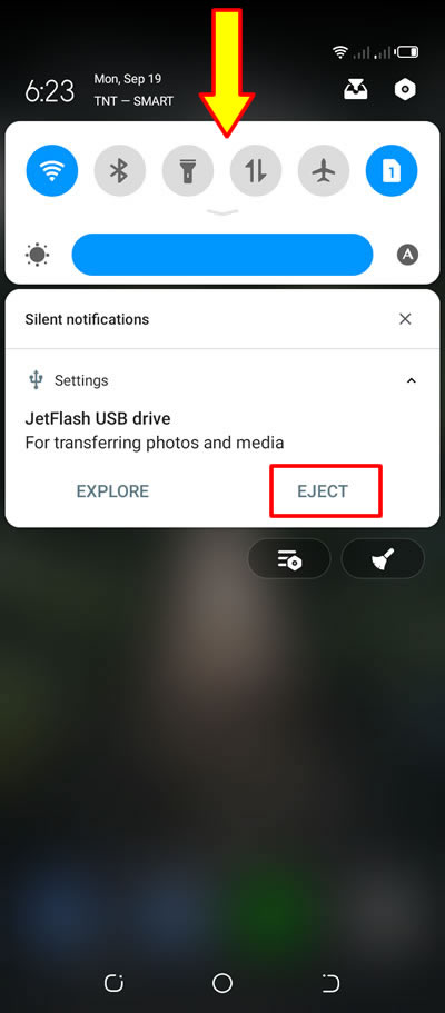 eject usb flash drive from hidden menu settings