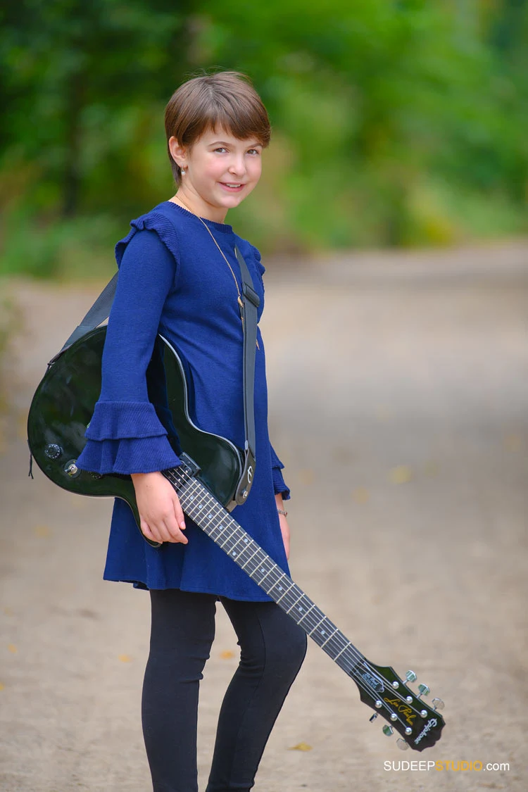 Kids Children Portraits with Guitar Fun Holiday Card Pictures SudeepStudio.com Ann Arbor Kids Family Portrait Photographer