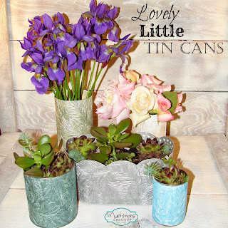  decorate tin cans using paintable wallpaper