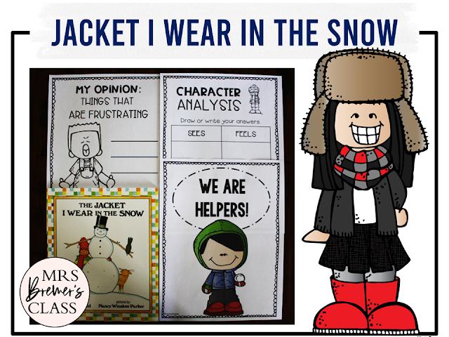 The Jacket I Wear in the Snow book activities unit with literacy printables, reading companion activities, and lesson ideas for Kindergarten and First Grade