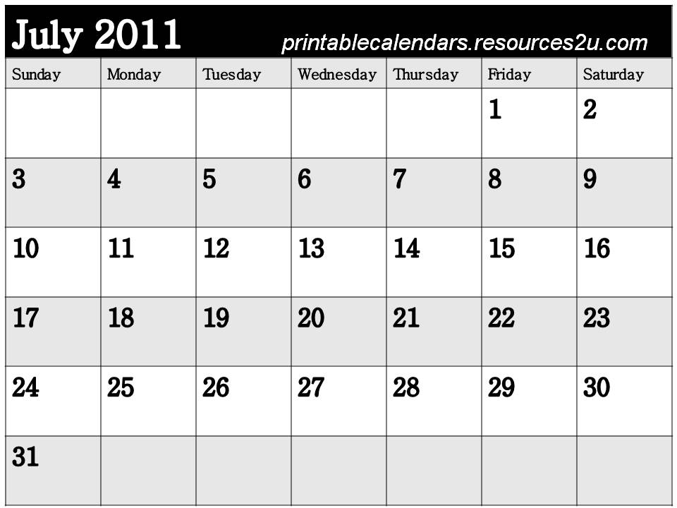 printable calendars july. Free Printable Calendar