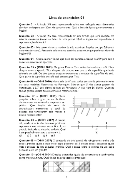 Exercícios com Frações