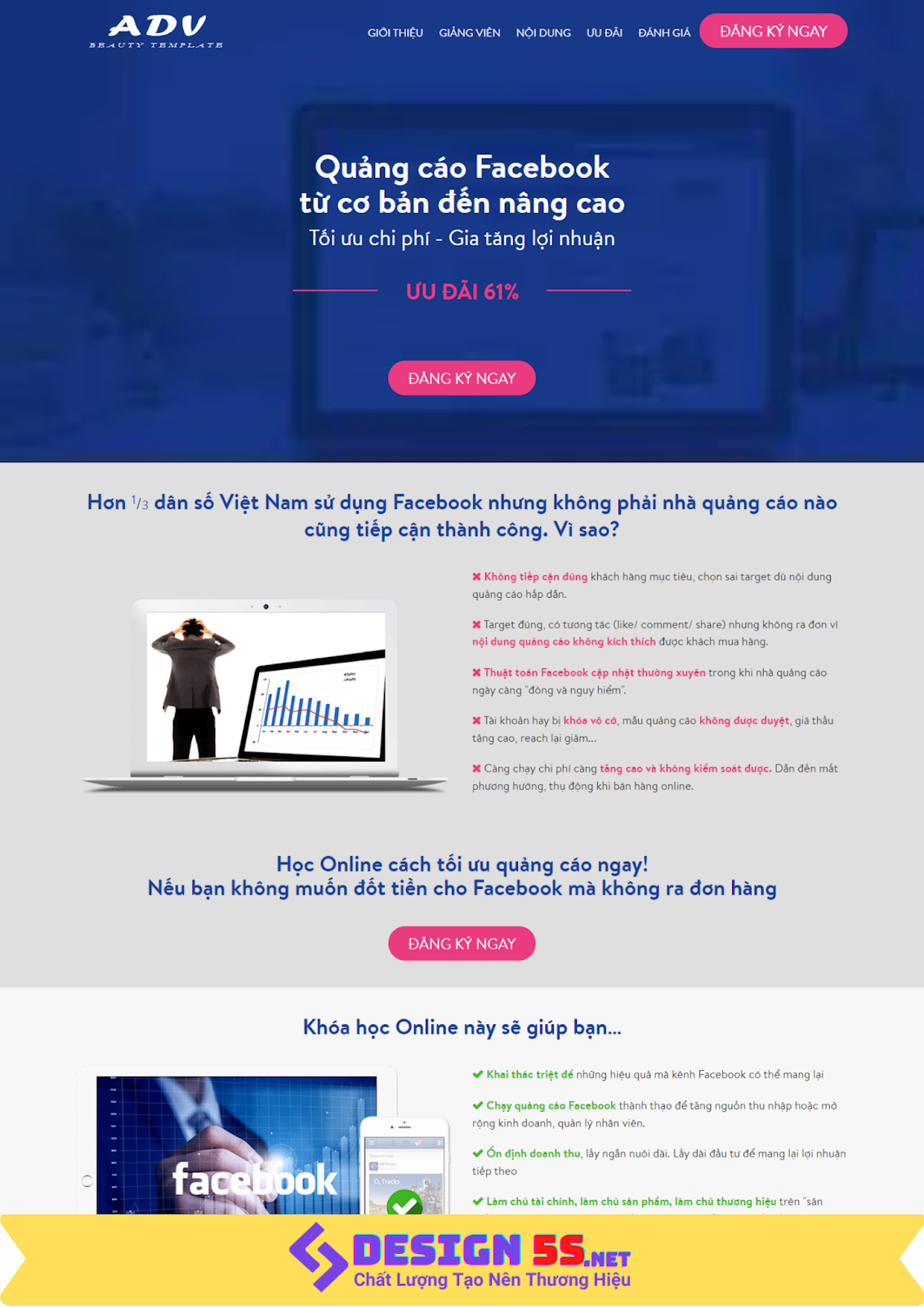 Theme blogspot landing page dịch vụ cho Facebook VSM50