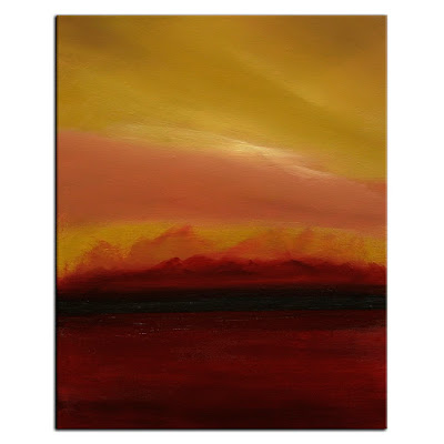  Canvas on Red Original Fine Art Paintings By Dapore  Red Golden Yellow Abstract