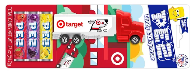 PEZ Target Truck Hauler featuring Bullseye the Dog in 2024 on card