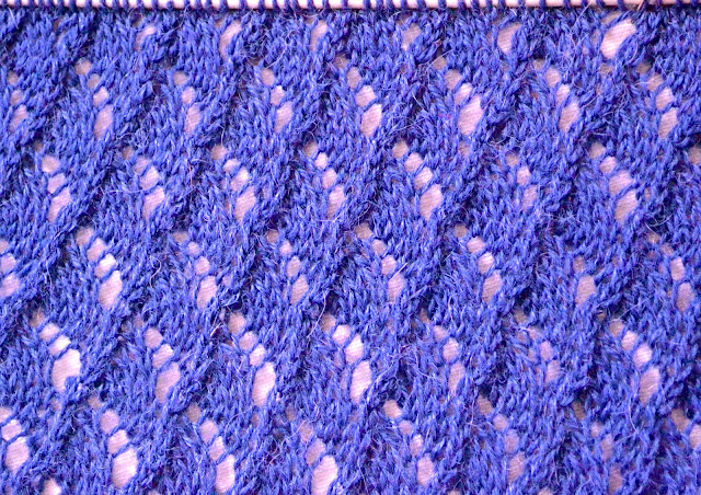 Diagonal Shell Lace Knit Stitch Pattern