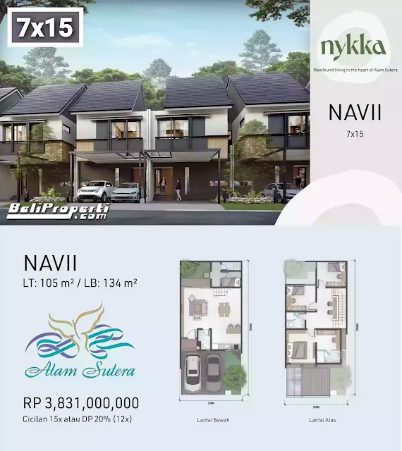 jual rumah cluster narada alam sutera