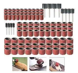 Best Rotary tool Sanding Bands Sleeves Abrasive Mandrel Wood Plastic Ceramic Rotary Tool Kit Set