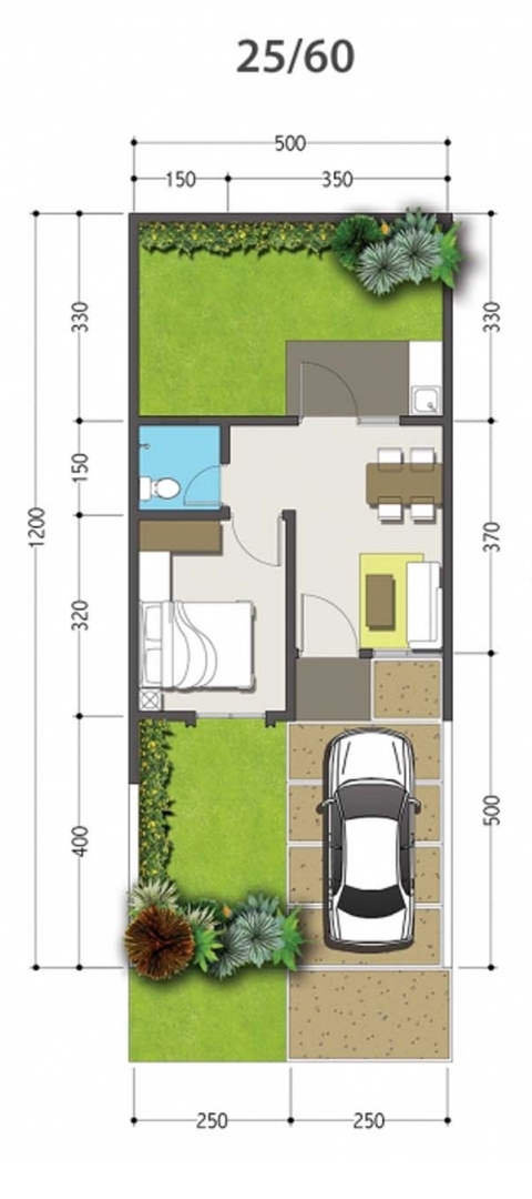 Ide 22 Denah Rumah Ukuran 4x8 Meter 1 Lantai