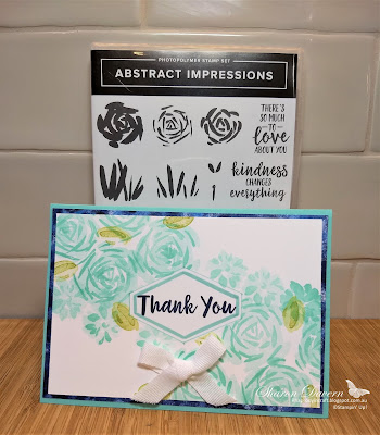 Abstract Impressions, Thank you card, Garden impressions, Stampin' Up, DIY cards, Coastal Cabana