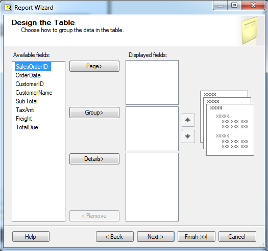 Design the Table
