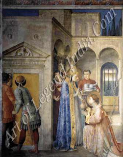 The Great Artist Fra Angelico Painting “St Lawrence receiving the Treasures of the Church” c.144749 Fresco 107” x 81" Nicholas V Chapel, Vatican, Rome 