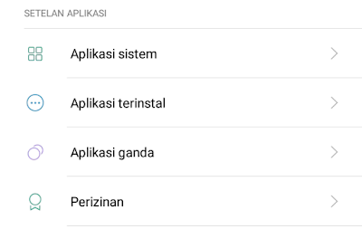 pilih aplikasi terinstal