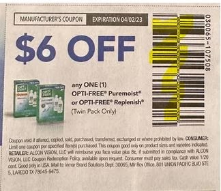 $6.00/1 Opti-free Solution Or Clear Care Coupon from "SAVE" insert week of 3/5/23.