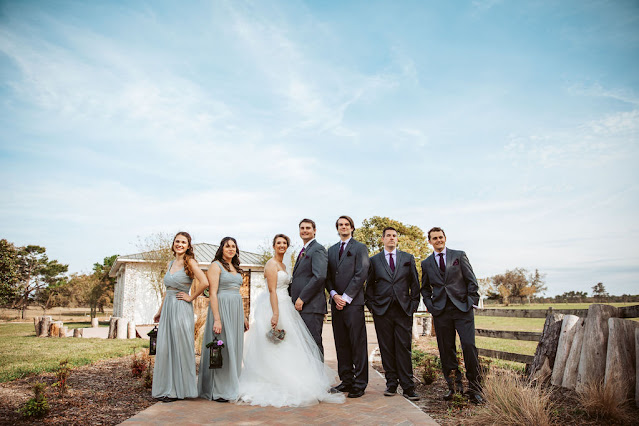 Bridesmaids and groomsmen photo