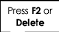 Delete  او F2