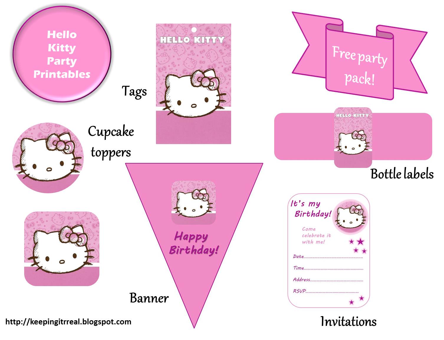 hello kitty party pack free printables keeping it real