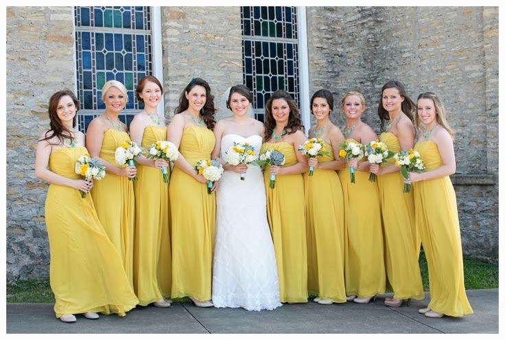 soft yellow bridesmaid dresses