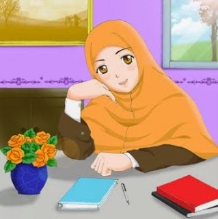 Wallpaper gambar kartun muslimah keren