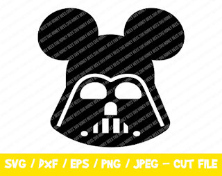 Mickey Head Darth Vader Svg, Mickey Mouse Head Shape Svg, Disney Monogram Frame Svg, Star Wars Disney Svg, Darth Vader with Mickey Head