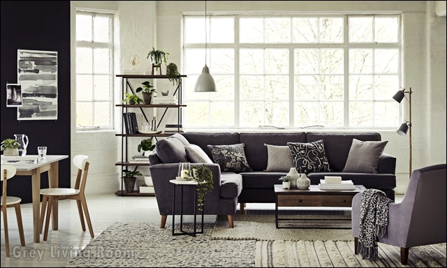 Grey Living Room, Gray, Couch, Living Room