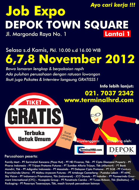 Lowongan Kerja Depok November 2012 : Job Expo Depok Town Square untuk Kalangan Umum