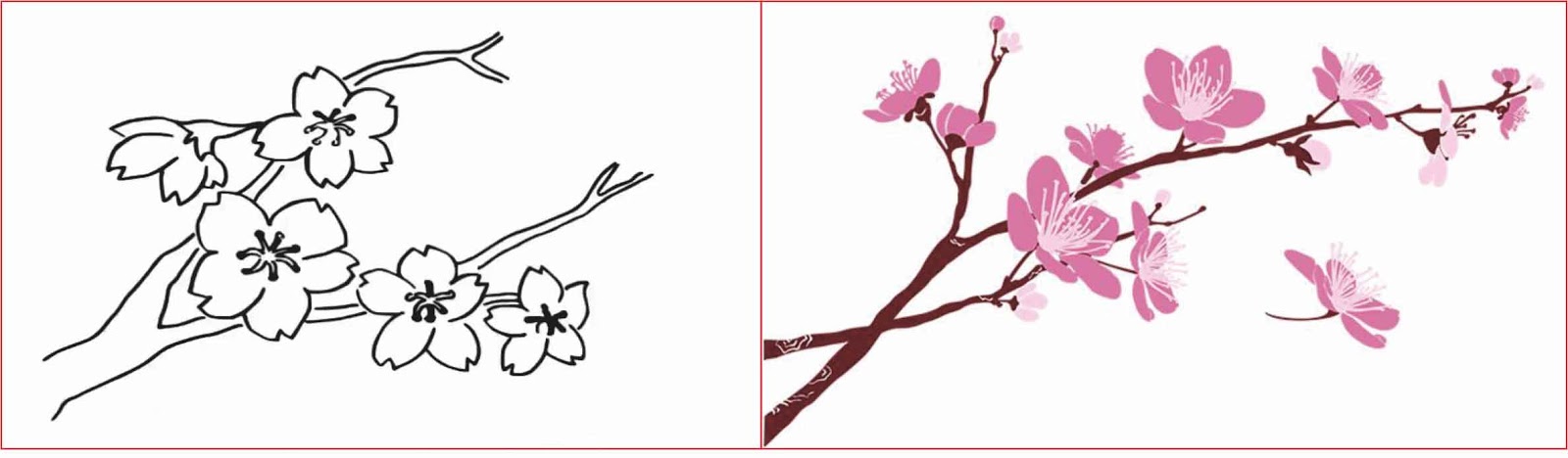  Sketsa Bunga Sakura 