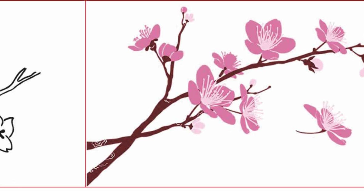 15 Trend Terbaru Contoh Gambar Sketsa Bunga Sakura  