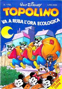 Topolino 1756 - 23 Luglio 1989 | ISSN 1120-611X | CBR 215 dpi | Settimanale | Fumetti Classici | Universo Disney
Numero volumi : IN CORSO
Topolino apparve in Italia il 30 marzo 1930, quando sul n.13 del settimanale torinese Illustrazione del Popolo, diretto da Lorenzo Gigli, fu pubblicata la prima striscia disegnata da Ub Iwerks e intitolata Le avventure di Topolino nella giungla. Due anni dopo si ha il primo libro illustrato italiano con le sue immagini: Sua Altezza Reale il Principe Codarello e, poco più tardi, il 31 dicembre 1932, esce il primo numero di Topolino in formato giornale, edito da Nerbini.
Sulla falsariga del celebre Corriere dei Piccoli, anche Topolino si presentava ai lettori con periodicità settimanale e si apriva con una breve storia in cui le didascalie sono scritte in rima e realizzata da Giove Toppi, che divenne quindi il primo autore Disney italiano. Sul settimanale della Nerbini, comunque, trovano spazio soprattutto le strisce e le tavole realizzate da Floyd Gottfredson. In queste storie vengono anche introdotte delle didascalie in rima, scritte dal primo direttore della rivista, Paolo Lorenzini (detto Collodi Nipote in quanto nipote di Carlo Collodi), e viene anche assegnato il nome definitivo alla spalla di Topolino, ovvero quel Pippo un po' lunatico e un po' svampito che sui libri della Salani veniva ancora chiamato Medoro.
Nerbini non si era assicurato correttamente i diritti di pubblicazione: quando aveva varato la sua rivista, infatti, si era rivolto al Consorzio Cinematografico E.I.A., il distributore dei cortometraggi di Topolino, quando in realtà i diritti per le riviste erano stati dati in mano al giornalista Guglielmo Emanuel dallo stesso Disney. Per cui, per un paio di numeri, la testata passò da Topolino a Topo Lino, per poi riprendere la nota testata con il n.7. Il Topolino Giornale era formato da otto pagine e non conteneva solo storie a fumetti Disney ma anche storie non-Disney che anzi erano di solito la maggioranza delle storie presenti in un numero.
Il numero 137 del Topolino Giornale, dell'11 agosto 1935, segna il passaggio di consegne da Nerbini alla Mondadori. Il fascismo, tuttavia, causò dei problemi al giornale. Dal 1938, il Min.Cul.Pop. (Ministero della Cultura Popolare) impone alla stampa di non editare più i protagonisti del fumetto popolare americano. Il solo Topolino è risparmiato, e così il suo logo e il suo personaggio possono continuare ad esistere nelle edicole italiane, ma in piena seconda guerra mondiale, a partire dal n.476 del 27 gennaio 1942, anche il settimanale è costretto a cedere alle restrizioni. Lo sostituisce Tuffolino, un ragazzetto dalle medesime caratteristiche fisiche, disegnato dal grande illustratore Pierlorenzo De Vita. Con la fine del fascismo, le avventure di Topolino poterono di nuovo essere pubblicate.
Alla fine degli anni quaranta, però, i giornali a fumetti che pubblicavano storie a puntate di non più di due tavole ad episodio erano irrimediabilmente in crisi, e così lo stesso Topolino, le cui vendite erano di gran lunga calate rispetto al periodo d'oro. Mondadori, però, non poteva rinunciare alla rivista da edicola per non perdere i ricchi diritti delle pubblicazioni da libreria, così decise un doloroso ma necessario cambio di formato e periodicità. Nel 1949 nasce così il periodico a fumetti Topolino formato libretto, all'inizio con cadenza mensile, quindi quindicinale e, infine, settimanale, fino a giungere a oggi al suo sessantesimo anniversario e con oltre 3000 numeri usciti, ricchi di storie tra le più famose, con autori da Carl Barks a Romano Scarpa, da Floyd Gottfredson a Giovan Battista Carpi e così via.